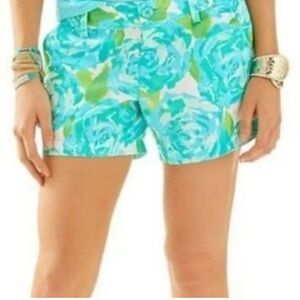 Lilly Pulitzer Blue and Green Floral Shorts